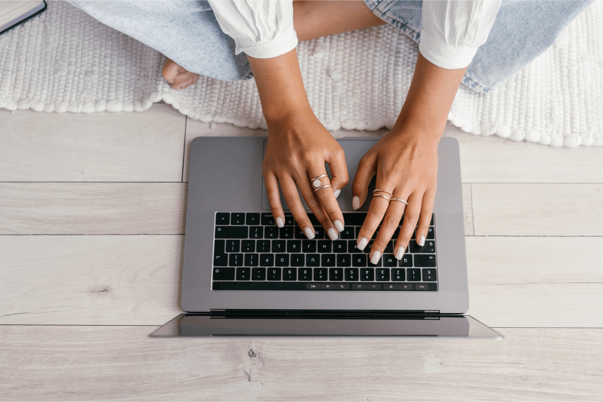 starting an email list as a language teacher woman on laptop